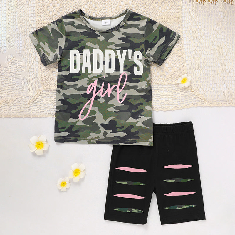Toddler Girl 'Daddy's Girl' Father's Day Outfit Cute Letter Print Top & Pants Set