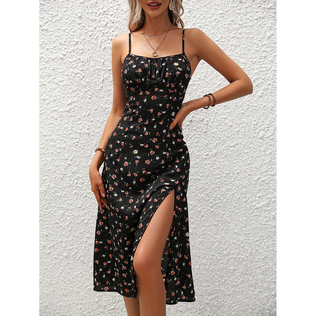 New Polka Dot Print Suspender Dress Summer Long Dresses For Womens Clothing
