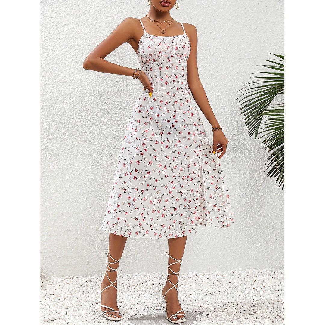 New Polka Dot Print Suspender Dress Summer Long Dresses For Womens Clothing