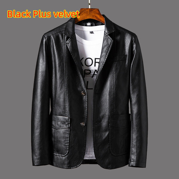 Brown leather jacket on a gray background